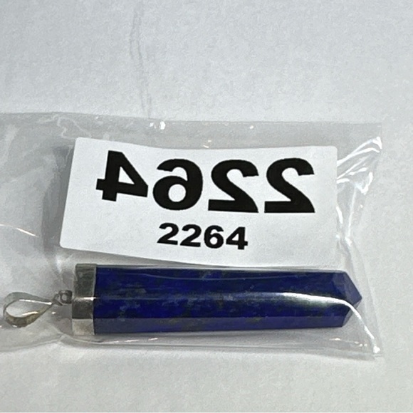 2 Inch Tall Lapis Lazuli Pendant with Sterling Silver Cap - Picture 4 of 16